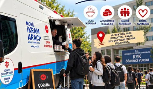Çorum’da üniversite öğrencilerine TDV Mobil İkram Aracı hizmet verecek