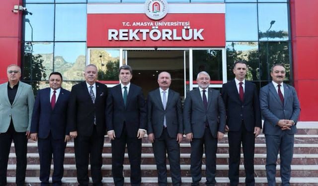 Çorum protokolünden Amasya Üniversitesi Rektörü Turabi’ye ziyaret