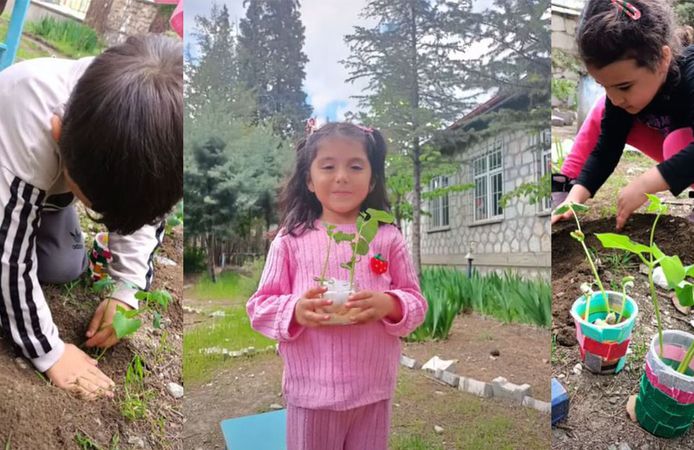 Minik öğrenciler fasulye dikerek doğayı öğrendi