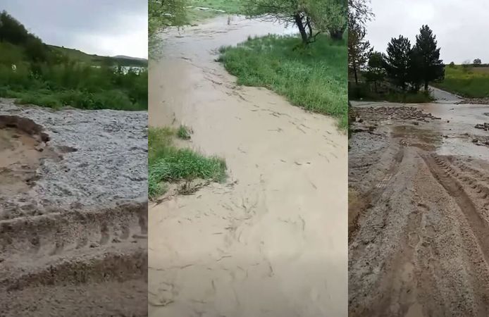 Çorum'da dolu ve sel felaketi: Köylerde büyük zarar oluştu
