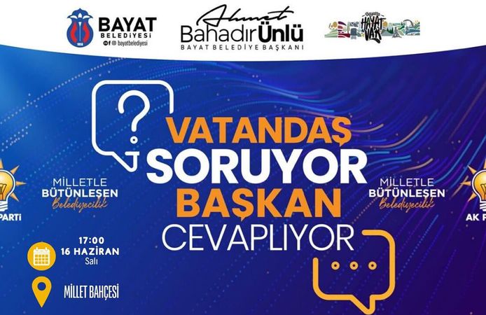 Bayat’ta vatandaş soruyor, başkan cevaplıyor buluşması