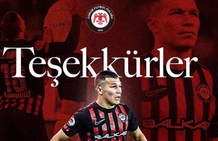 Arca Çorum FK’dan Samudio’ya teşekkür