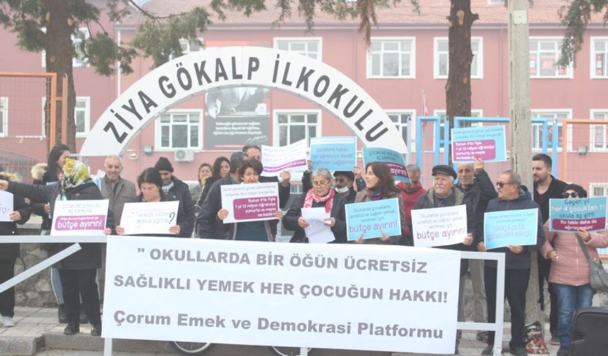 “Okullarda bir öğün ücretsiz, sağlıklı yemek istiyoruz”