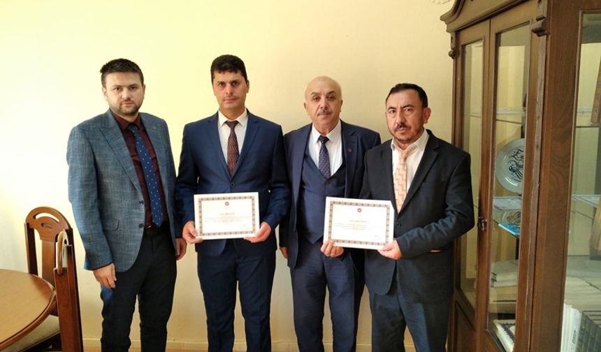 Hatimle namaz kıldıran din görevlilerine teşekkür belgesi
