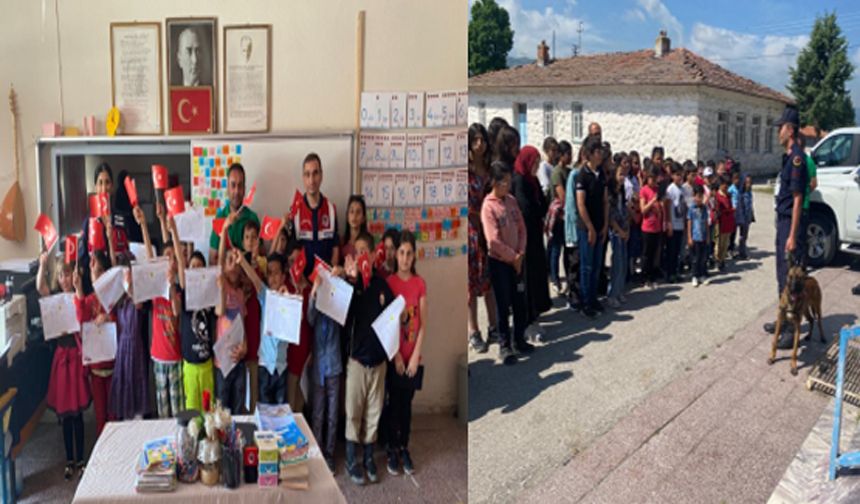 Jandarma öğrencilerin karne heyecanına ortak oldu