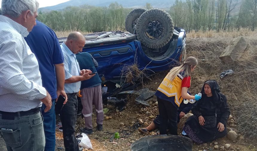 Mecitözü Amasya yolunda kaza 7 yaralı 1 ölü