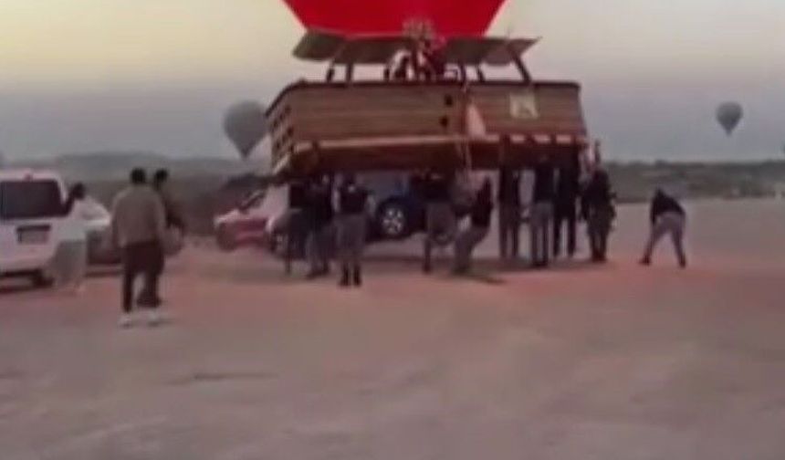 Nevşehir'de İlginç Kaza: Sıcak Hava Balonu Park Halindeki Aracı Havalandırdı!