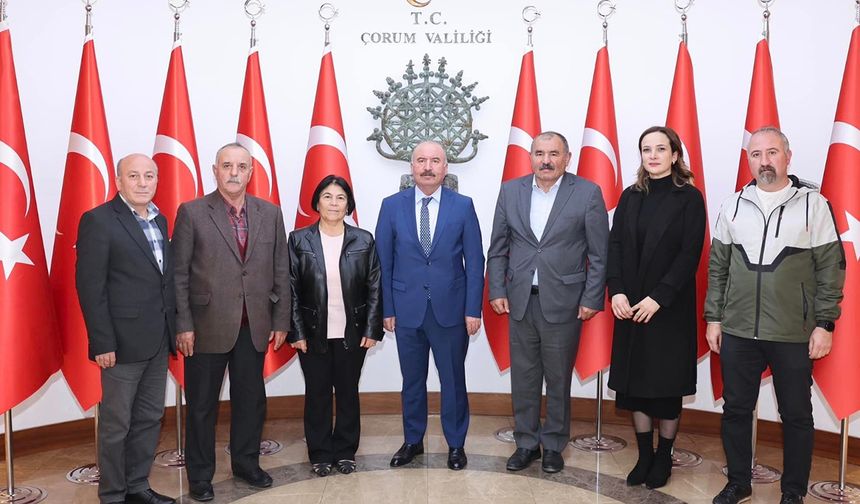 Hacı Bektaş Vakfı ve Alevi Kültür Merkezi’nden Çorum Valisi Ali Çalgan’a ziyaret