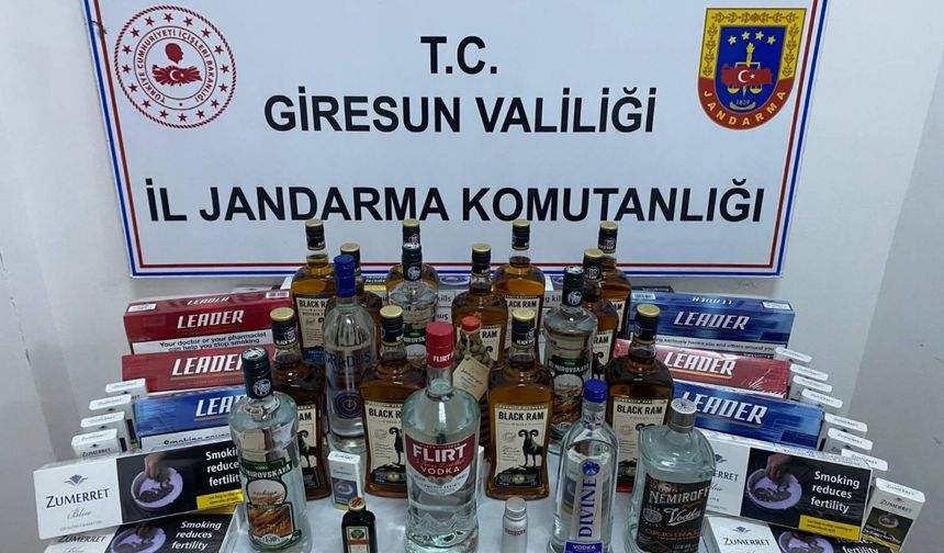 Giresun'da kaçak alkol ve sigara operasyonu