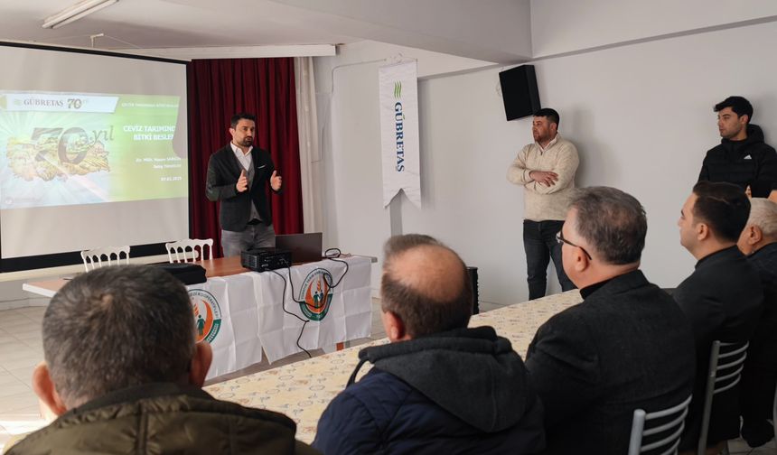 Ceviz üreticilerine "bitki besleme" eğitimi verildi