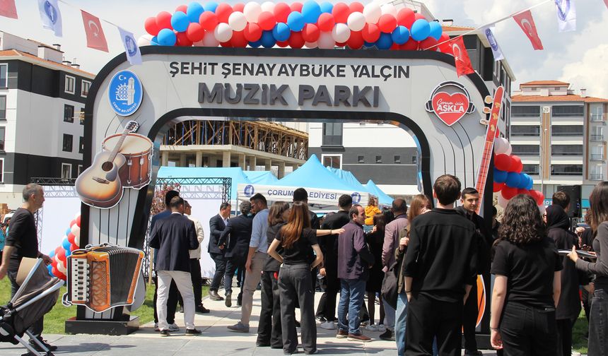Çorum'da Şehit öğretmen Aybüke Yalçın'ın isminin verildiği müzik temalı park törenle açıldı