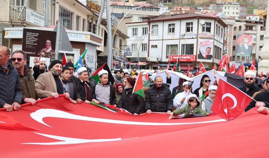 Orta ve Doğu Karadeniz'de İsrail'in Gazze'ye saldırıları protesto edildi