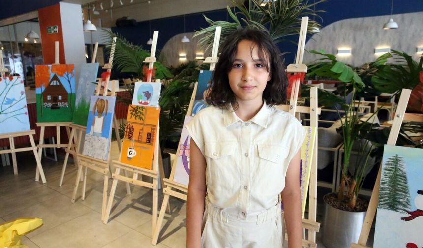 İlkokul öğrencisi resim sergisinin gelirini Türk Eğitim Vakfına bağışlayacak
