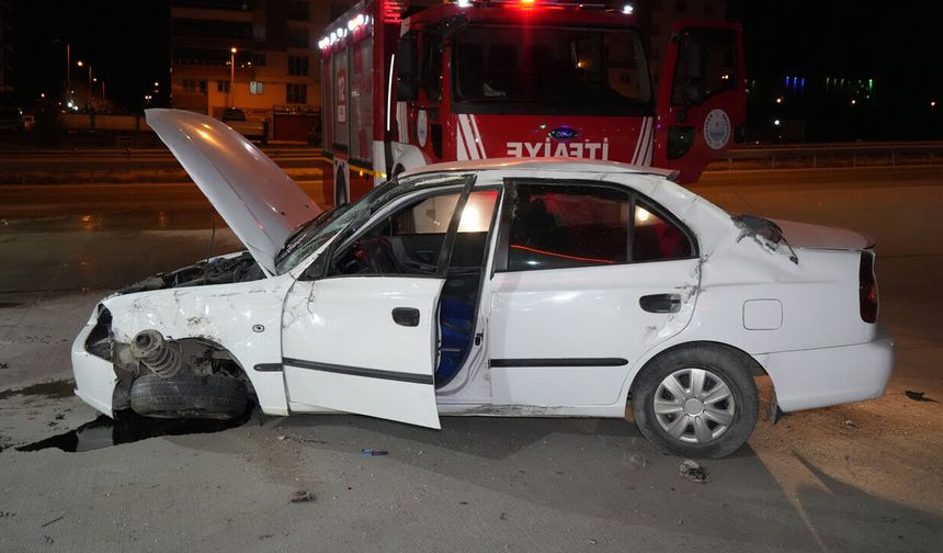 Çorum yolunda korkutan kaza: Araç takla attı