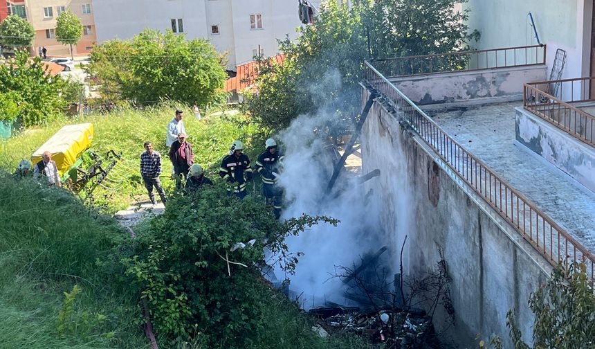 Çorum'da apartmanın tandırlığında çıkan yangın korkuttu