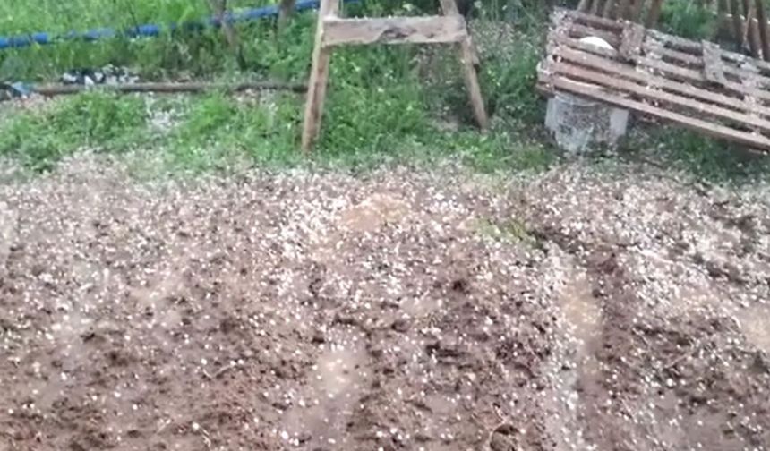 Osmancık'ta sağanak ve dolu etkili oldu