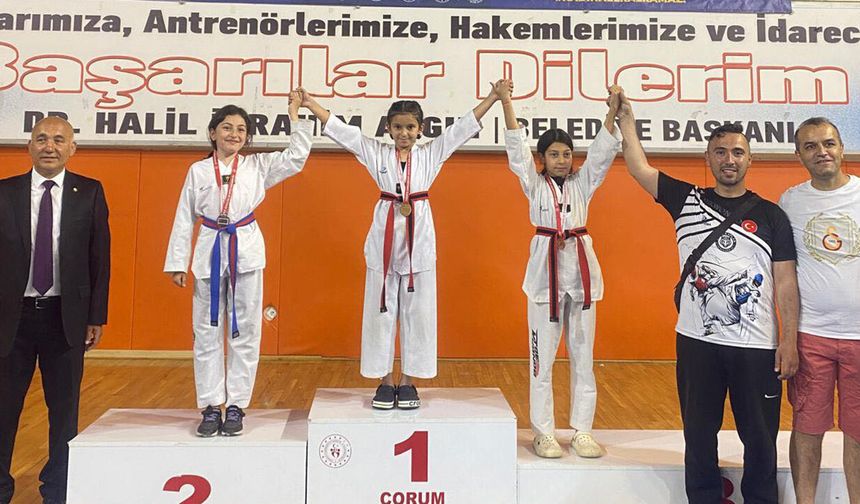Osmancıklı Ela Erdoğmuş'tan taekwondoda il şampiyonluğu