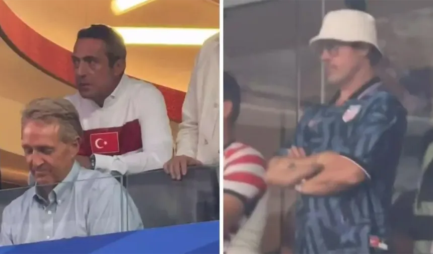 Türkiye-ABD maçında dikkat çeken görüntü: Ali Koç ve Brad Pitt aynı locada