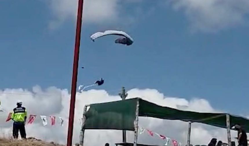 Paraşütçünün ölümüne neden olan düşüş kamerada