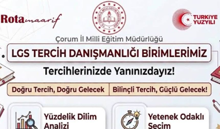 Çorum’da LGS tercihleri için 142 danışmanlık noktası kuruldu