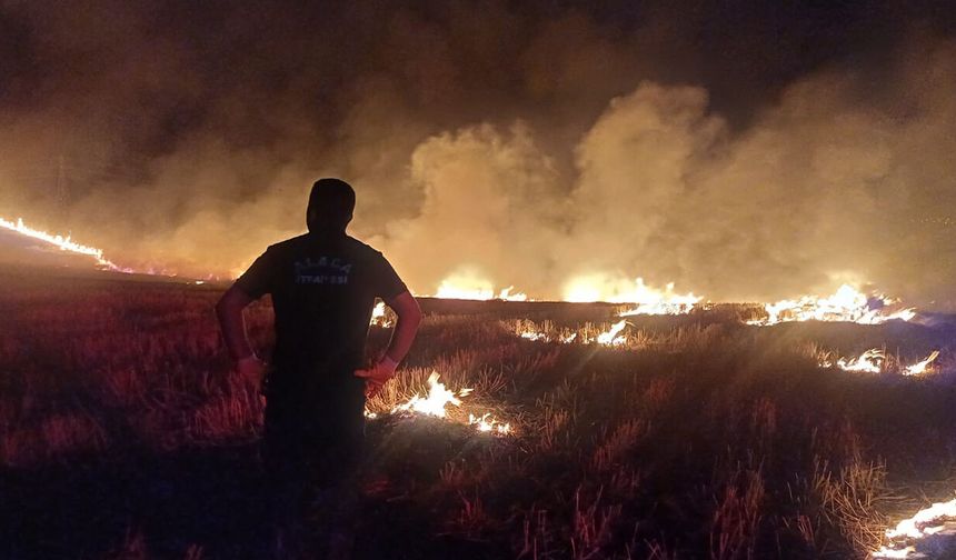 Çorum'da 7 köyün sınırındaki yangına müdahale sürüyor