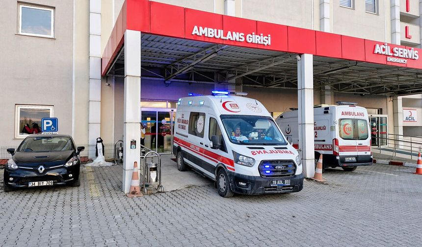 Çorum'un Alaca ilçesinde yem karma makinesine elini kaptıran çiftçi yaralandı