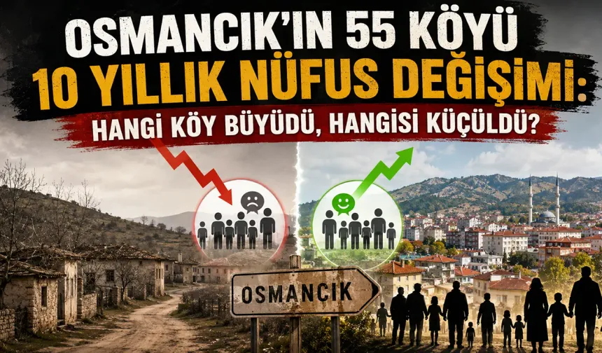 Osmancık’ın 55 köyü 10 yıllık nüfus değişimi: Hangi köy büyüdü, hangisi küçüldü?