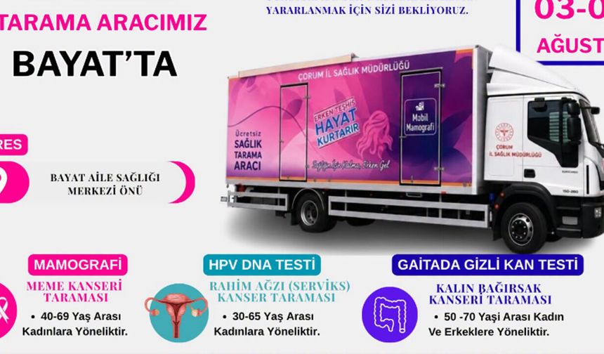 Bayat'ta ücretsiz kanser taramaları başladı