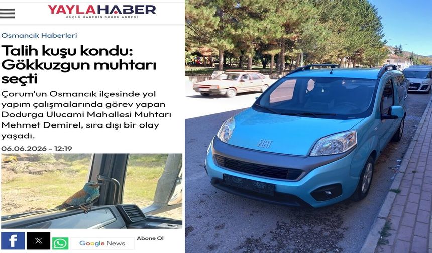 Çorum’da "Talih Kuşu" Tesadüfü: Gökkuzgunun Rengi Otomobiline Yansıdı