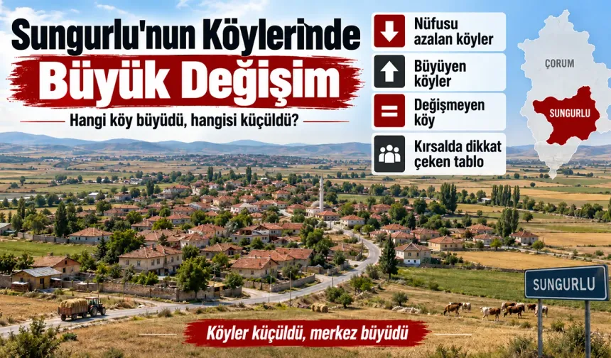 Sungurlu’nun 108 köyünde büyük değişim: Hangi köy büyüdü, hangisi küçüldü?