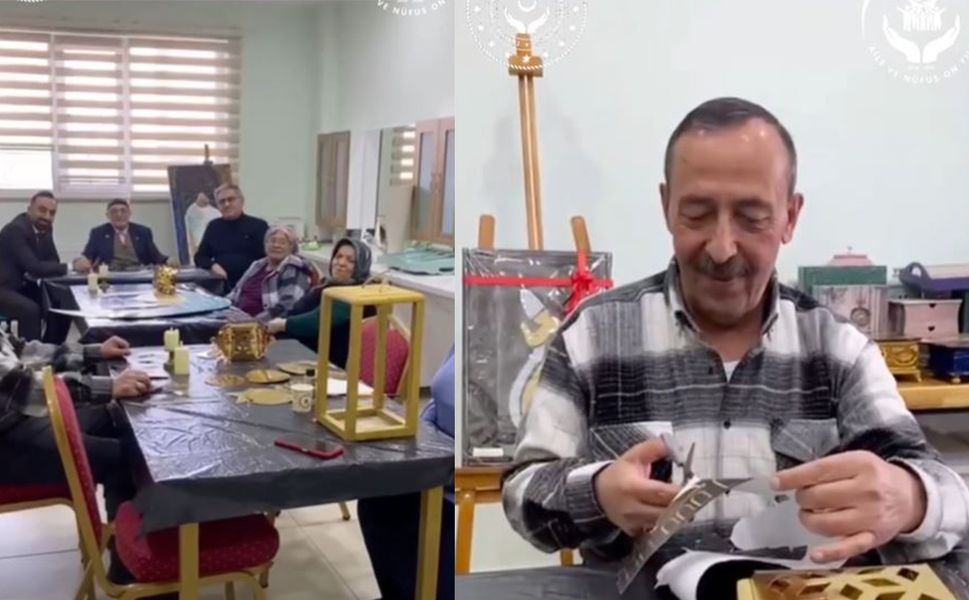 Huzurevi’nde ulu çınarlar süslemelere katıldı