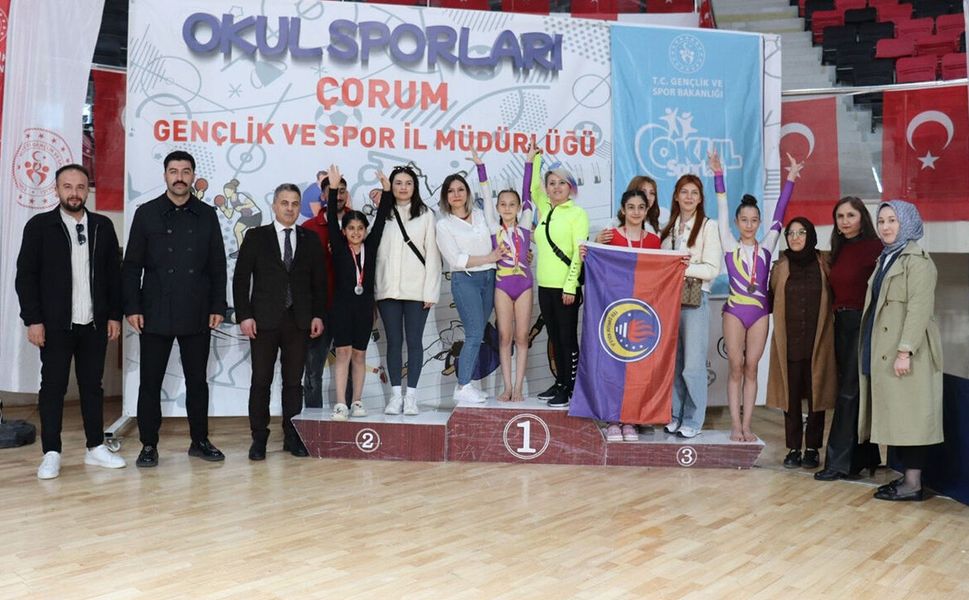 Çorum’da okul sporları cimnastik il birinciliği tamamlandı