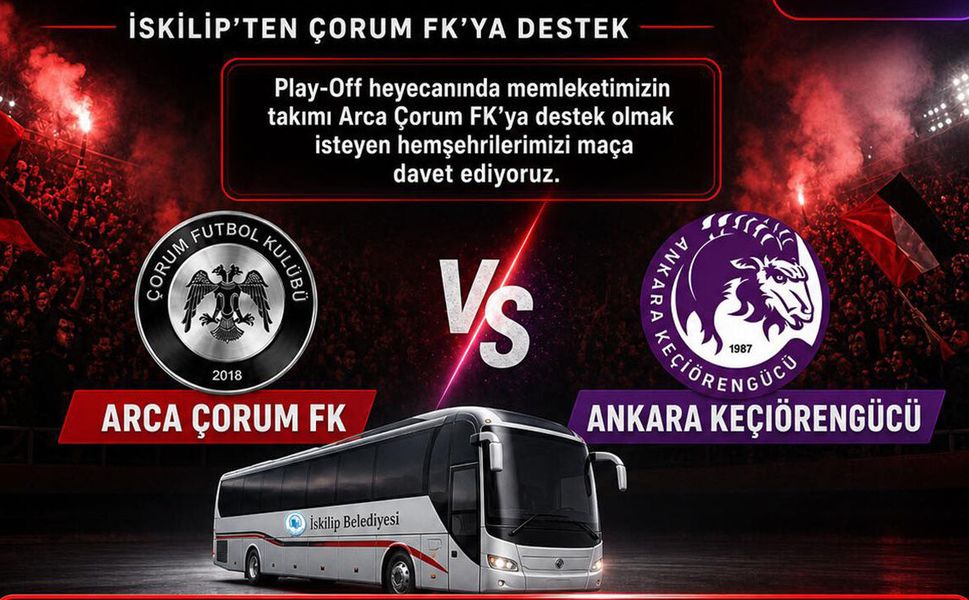İskilip Belediyesi’nden Çorum FK maçına ücretsiz ulaşım