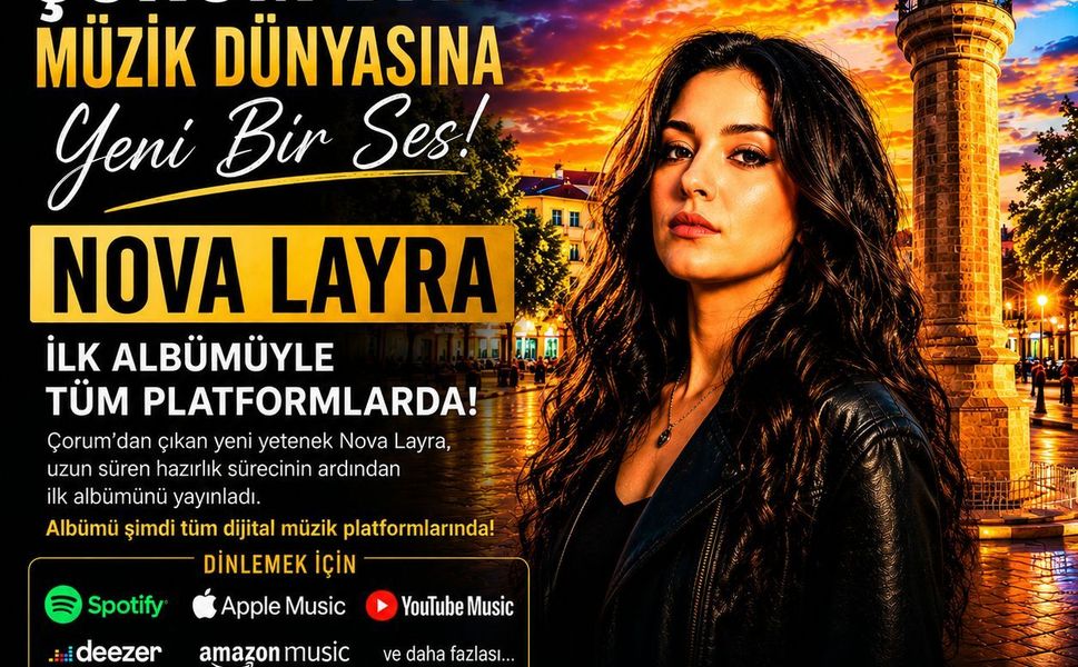 Çorum’dan dünyaya açılan müzik yolculuğu: Nova Layra’nın ilk albümü yayında