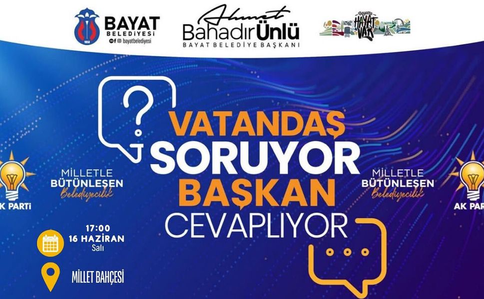 Bayat’ta vatandaş soruyor, başkan cevaplıyor buluşması