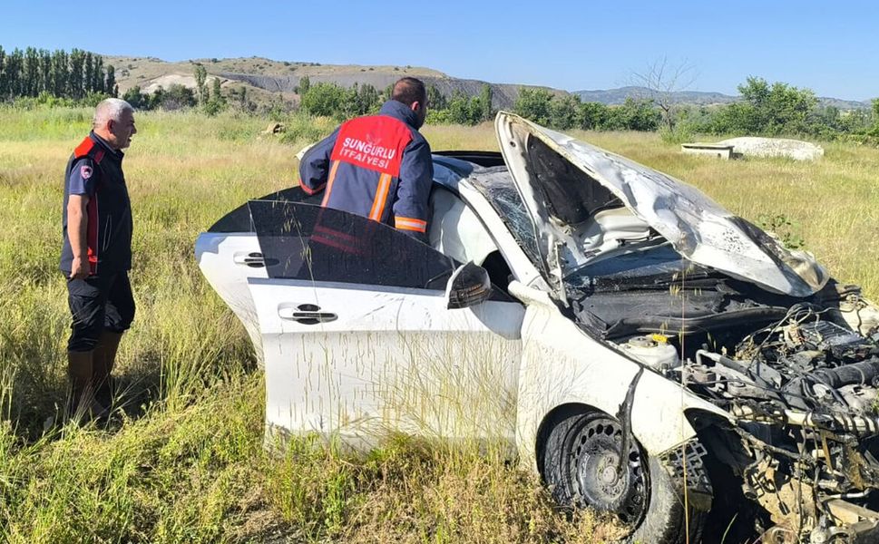 Çorum'da otomobil devrildi: Sürücü hayatını kaybetti