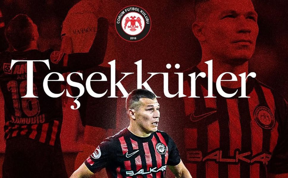 Arca Çorum FK’dan Samudio’ya teşekkür