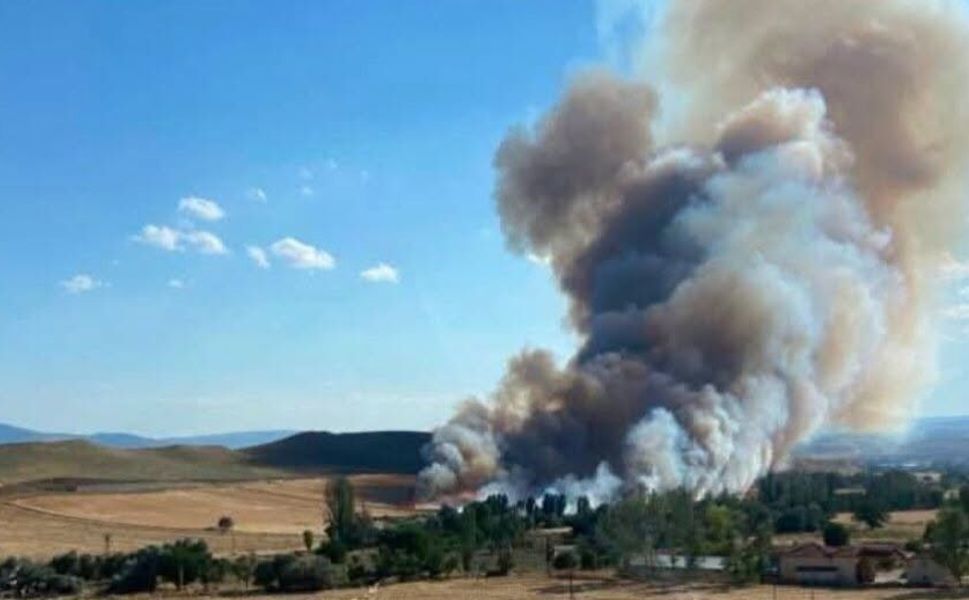 Çorum’da anız yangını paniği