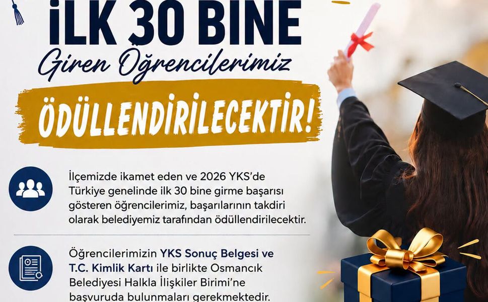 Osmancık’ta ilk 30 bine giren öğrenciler ödüllendirilecek