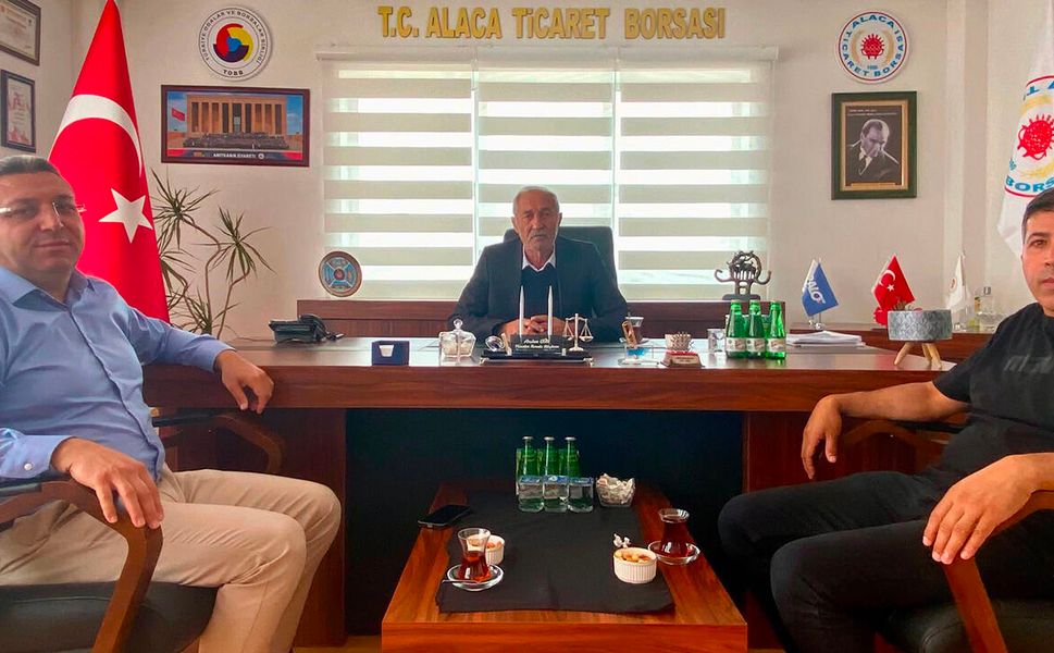 Alaca’daki oda başkanlarından Ticaret Borsasına ziyaret