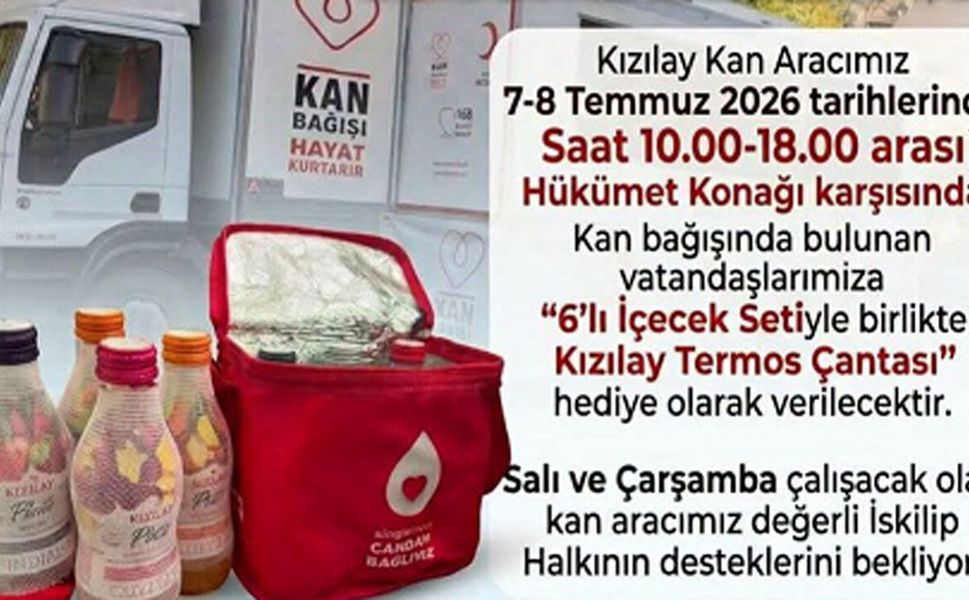 Kızılay kan aracı 2 gün boyunca İskilip’te olacak