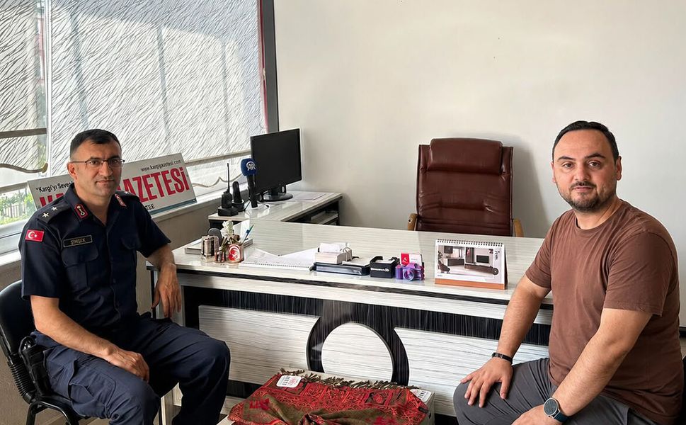 Jandarma Komutanı Murat Şimşek'ten Kargı Gazetesi'ne veda ziyareti