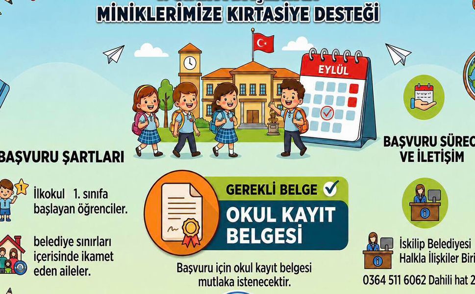 1. sınıfa başlayacak öğrencilere kırtasiye desteği