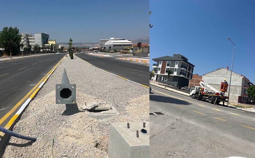 Erzurum Dede Caddesi’ne orta refüj aydınlatması