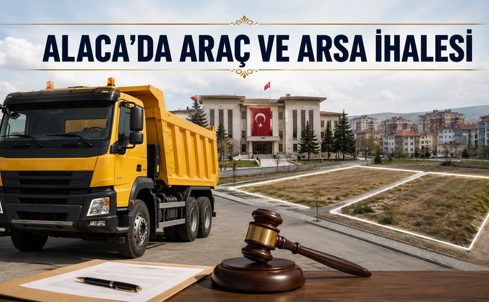 Alaca’da kamyon ve iki arsa için ihale yapılacak