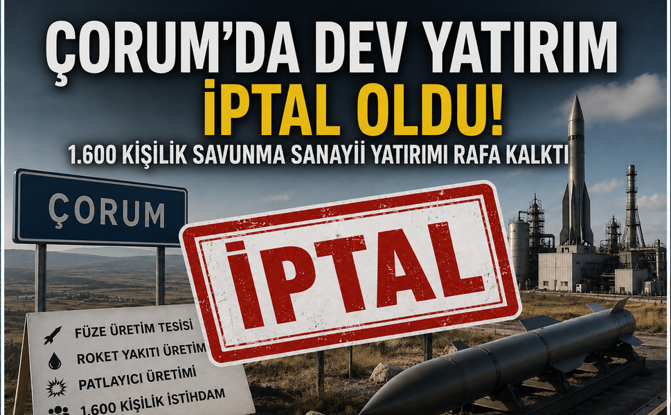 Çorum’da 1.600 kişilik savunma sanayisi yatırımı iptal oldu