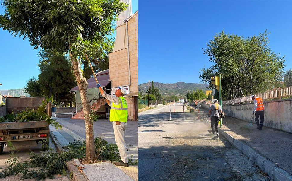 Osmancık’ta park ve yeşil alanlarda bakım çalışması