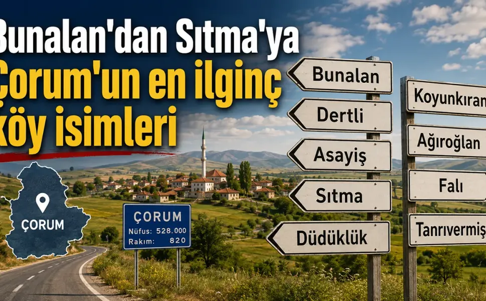Tabelayı gören sürücüler şaşkına dönüyor: Çorum'un en sıra dışı köy adları