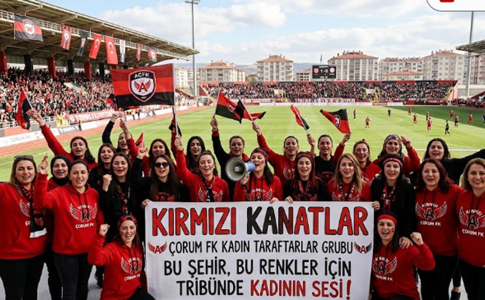 Çorum FK sevdalısı kadınlar “Kırmızı Kanatlar” grubunu kurdu