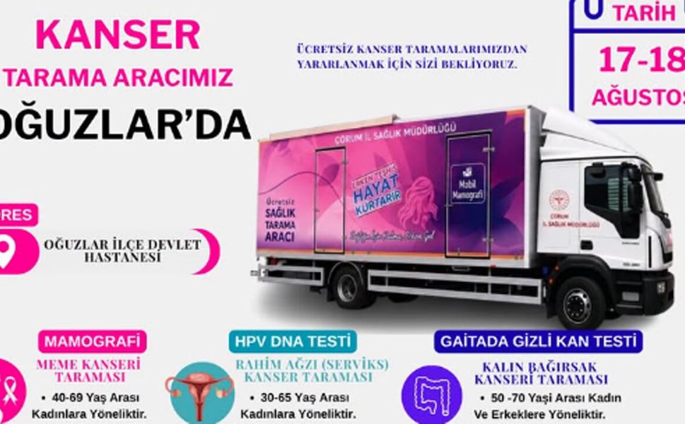 Kanser tarama aracı Oğuzlar’da hizmet verecek